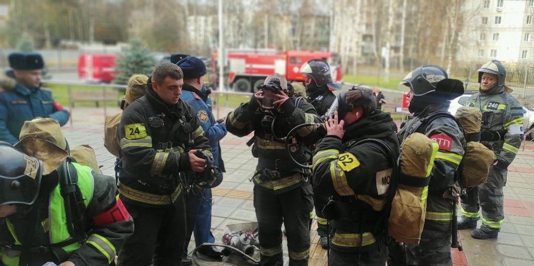 Условный пожар ликвидирован в ходе учений в Богородском округе